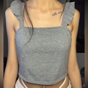 Ruffle strap crop top
